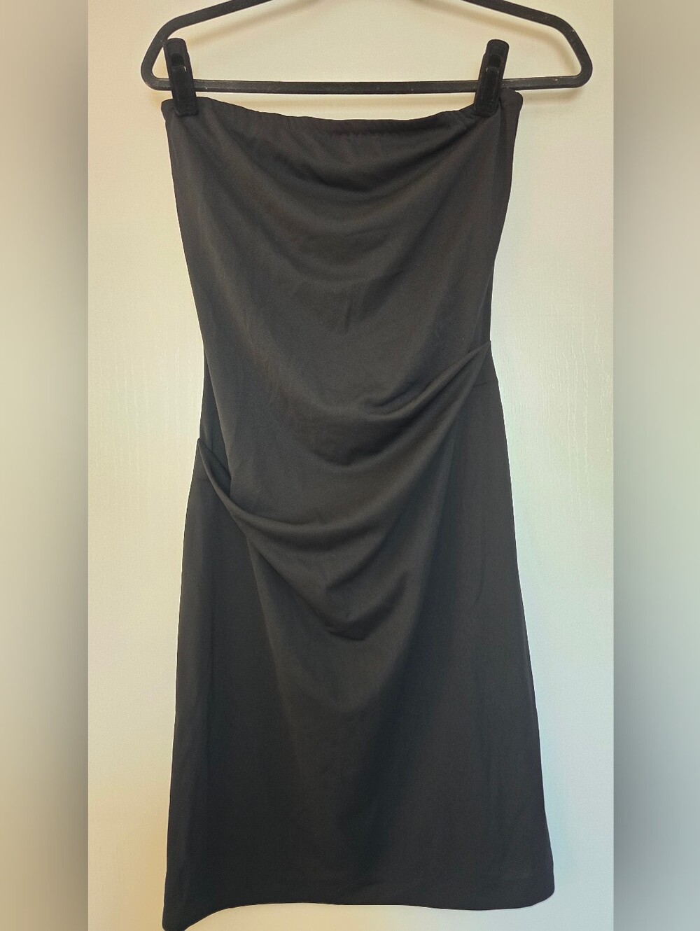 Nicole Miller New York - Black Classic Strapless Cocktail Draped Dress